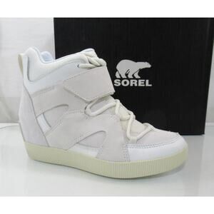 Sorel Out N About Sport Wedge Booties Lace Up Sneakers White / Sea Salt Size 7
